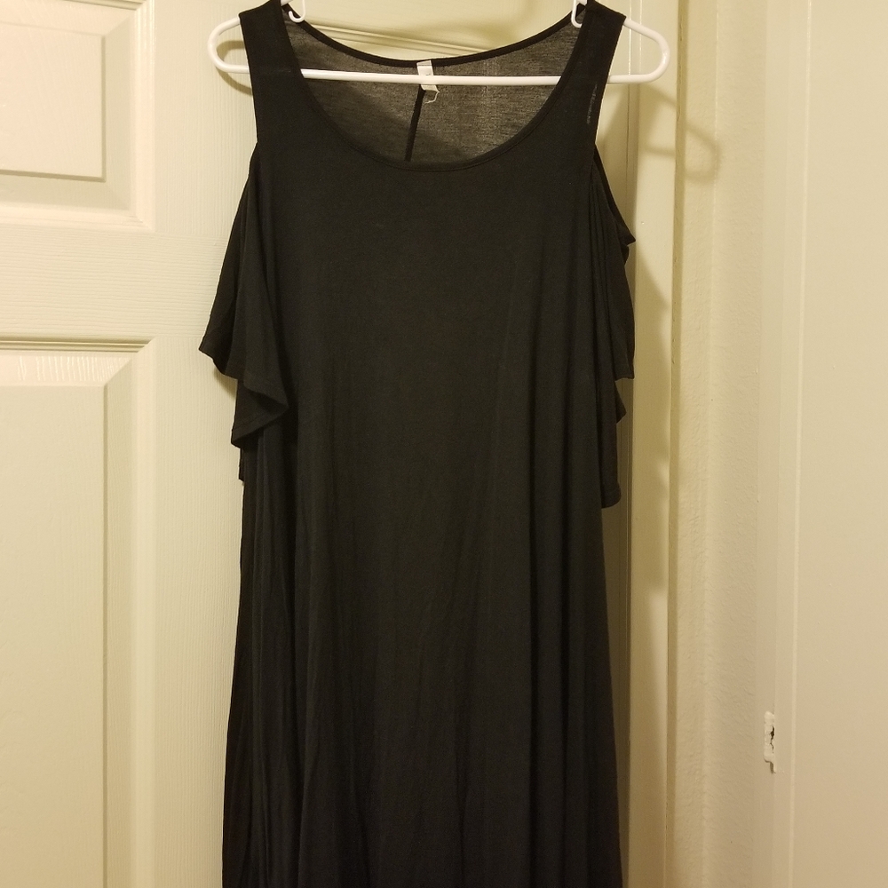 Black Peep Shoulder Dress